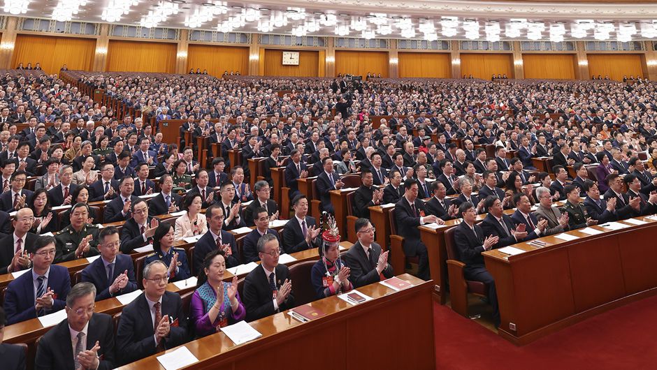 3月4日，中國人民政治協(xié)商會議第十四屆全國委員會第二次會議在北京人民大會堂開幕。新華社記者 龐興雷 攝